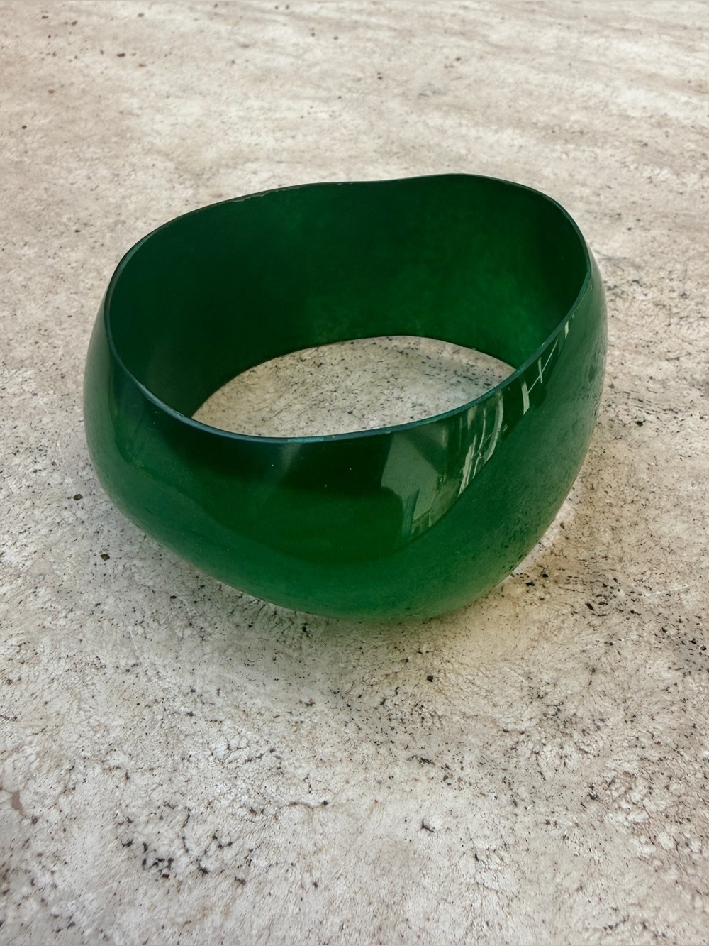 Green irregular shape bangle